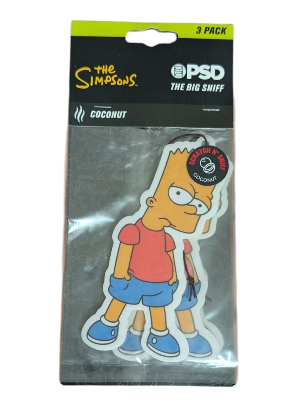 PSD Bart Simpson Car Air Fresheners - Pink & Green (3 Pack)